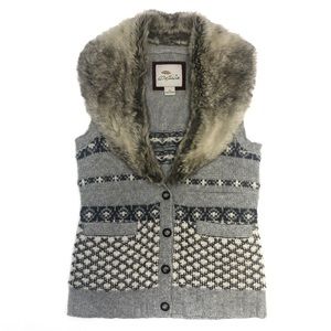 Bob Timberlake Faux Fur Collar Wool Vest XS